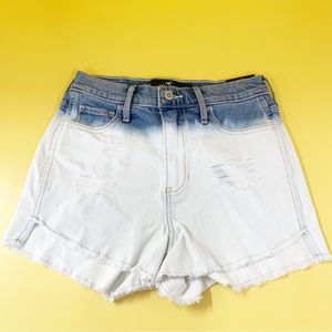 HOLLISTER Women Shorts Ultra High Rise Fitted 2” Inseam Denim Blue Size 1/w 25